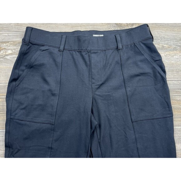 Lands' End Women's Starfish Straight Leg Ankle Pants LP Black Pockets Athleisure - Picture 2 of 14